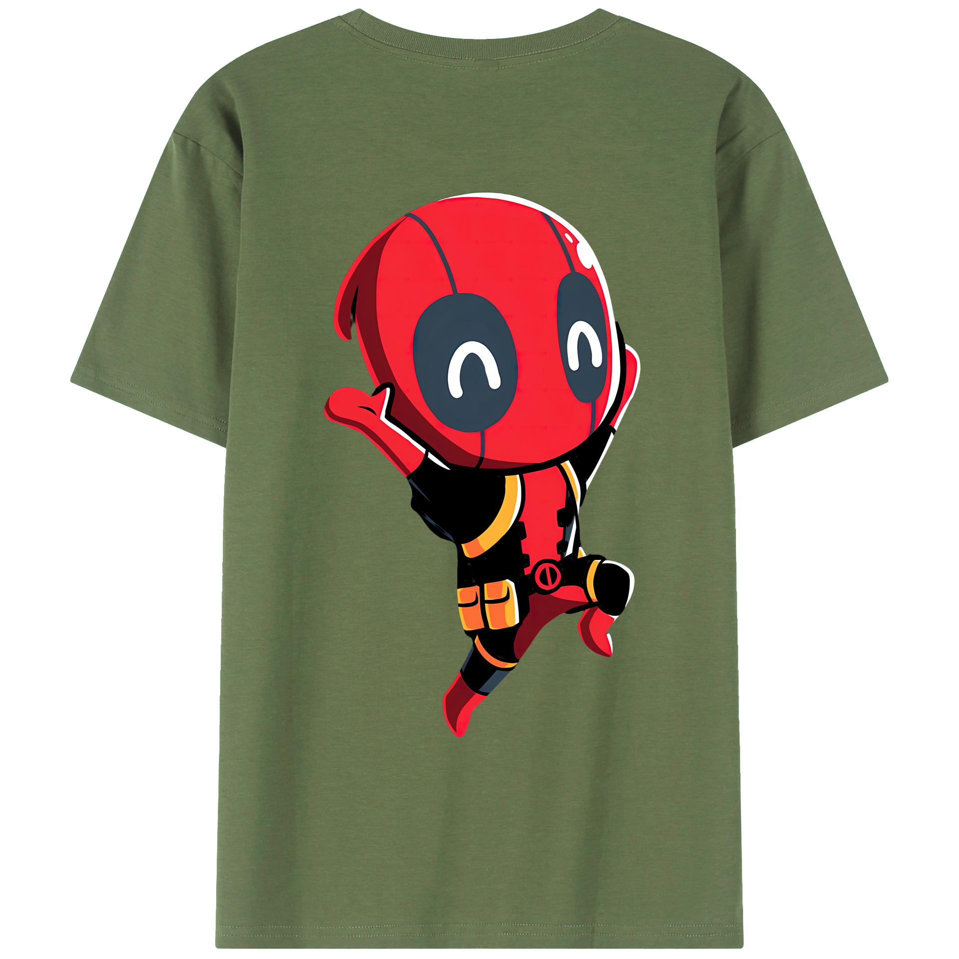 （画像用） Deadpool デッドプール 綿100％ メンズ半袖Tシャツ（バックプリント） 通気性